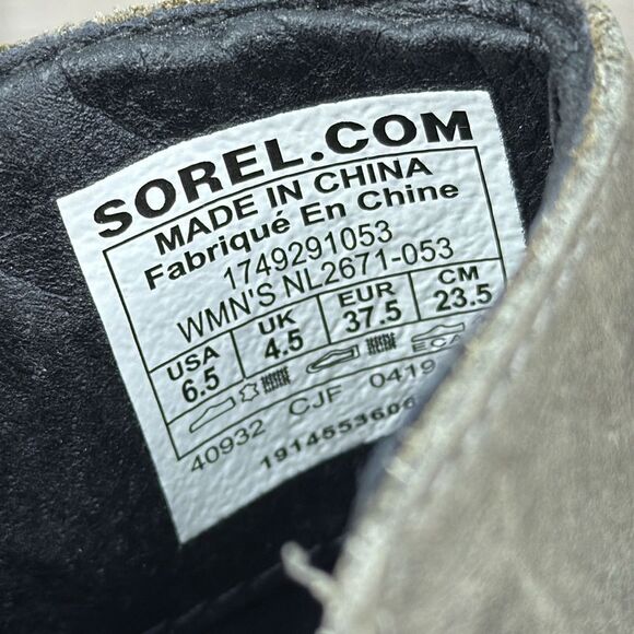 Sorel Emelie Chelsea Waterproof Quarry Leather Womens Sz 6.5 Pull On Ankle Boot - Picture 6 of 10